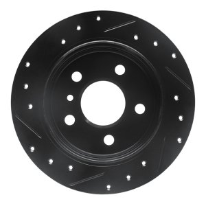 Mercedes-Benz B200 Brake Rotor (1) - Rear Right - R1 Concepts - Drilled & Slotted - Black - `06-`11